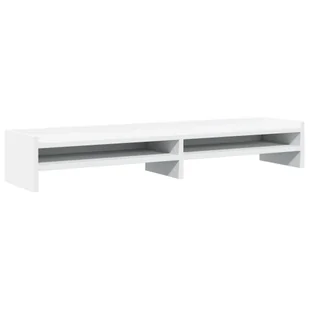 vidaXL Podstawa pod monitor biała 100x24x16 cm Materiał drewnopochodny - Akcesoria do monitorów - miniaturka - grafika 1