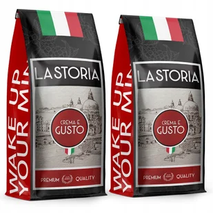 Kawa Ziarnista La Storia - Crema E Gusto 2X1Kg - Świeżo Palona - Blue Orca - Kawa - miniaturka - grafika 1