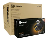 Rękawiczki jednorazowe - Mercator Medical, Powergrip, rękawiczki ochronne karton Black, rozmiar M, 10x50 szt. - miniaturka - grafika 1
