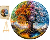 Puzzle - PUZZLE DREWNIANE DUŻE 300 ELEMENTÓW W DREWNIANYM PUDEŁKU CZTERY PORY ROKU - miniaturka - grafika 1