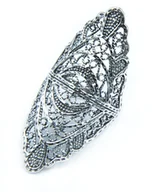 Pierścionki - SREBRNY DUŻY AŻUROWY PIERŚCIONEK.Pr.925.ROZMIAR 20 - miniaturka - grafika 1