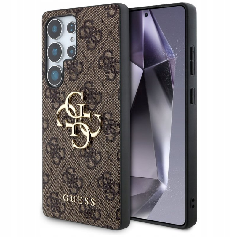 Guess Etui Hardcase 4G Big Metal Logo do Galaxy S25 Ultra, brązowe