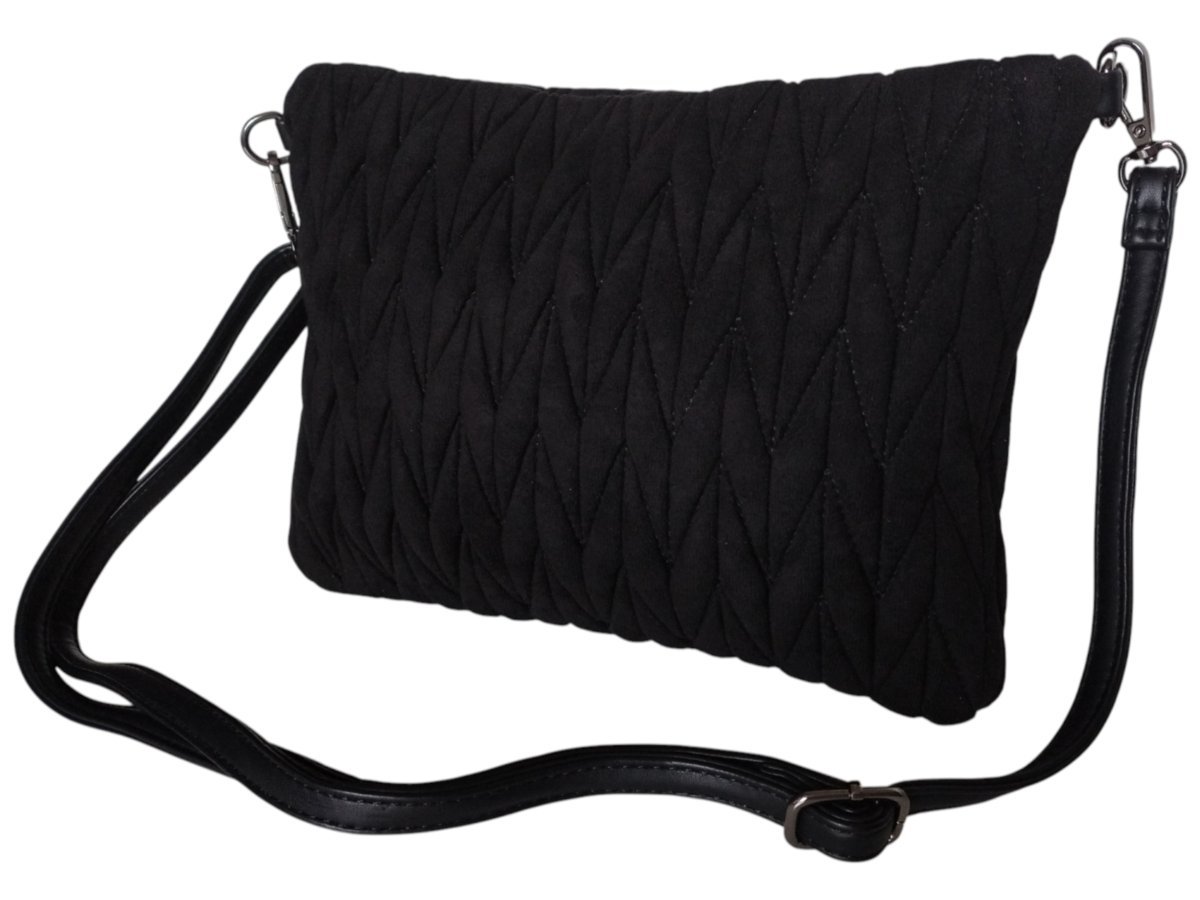 Torebka Listonoszka Damska Na Ramię, Pikowana Kopertówka, Tkanina Welurowa