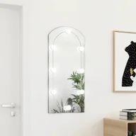 Lustra - vidaXL Lustro z oświetleniem LED 90x45 cm zakrzywione szkło - Lustro z oświetleniem LED - Lustro z oświetleniem LED - Lustro do makijażu - Lustro kosmetyczne - miniaturka - grafika 1