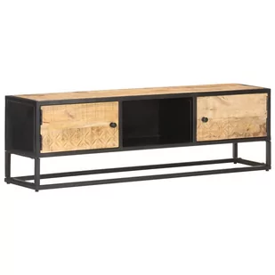 vidaXL Szafka TV z drzwiczkami, 130x30x40 cm, surowe drewno mango - Szafki RTV - miniaturka - grafika 1