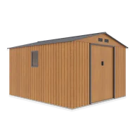 Altany ogrodowe - Domek narzędziowy HUDSON 277x319cm Oak Grey, metalowy, z podwójnymi drzwiami, wentylowany, schowek na narzędzia i sprzęt ogrodowy Hardmaister - miniaturka - grafika 1