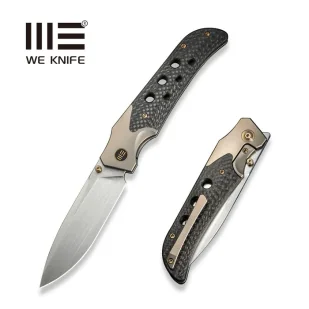Nóż składany WE Knife WE-Guthrie Champagne Titanium/Twill Carbon Fiber, Hand Rubbed Satin CPM 20CV by Jason Guthrie (WE23072B-2) - Noże - miniaturka - grafika 1