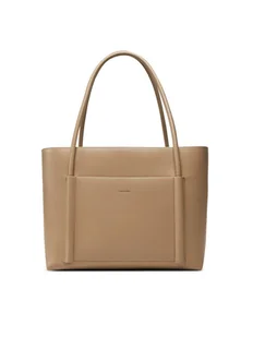 Calvin Klein Torebka Ck Linn Medium Shopper K60K613110 Beżowy - Torebki damskie - miniaturka - grafika 1