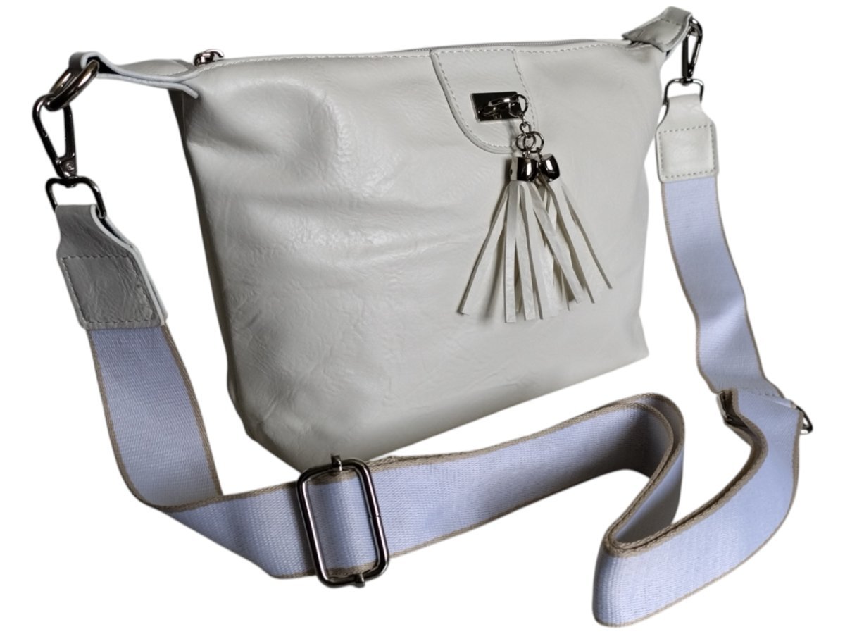 Torebka Damska, Stylowa Mała Listonoszka Na Ramię Biała, Miejska