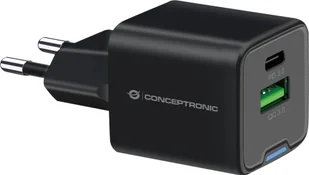 Ładowarka Conceptronic CONCEPTRONIC Ladegerät 2Port 20W,1xUSB-C,1xUSB-A 1.5m sw - Ładowarki samochodowe - miniaturka - grafika 1