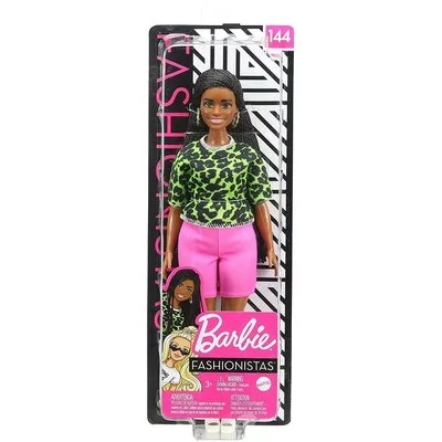 Barbie Fashionistas Lalka Modna przyjaciółka Bluzka w panterkę/Warkoczyki -  Barbie