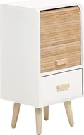 Szafki nocne - BELIANI Szafka nocna biała jasne drewno jedna szuflada dla dziecka nowoczesna - miniaturka - grafika 1