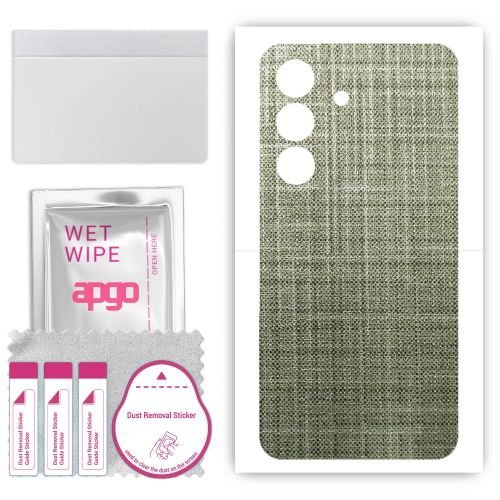 folia naklejka skórka strukturalna na TYŁ do Samsung Galaxy S24+ - Tkanina Lniana - apgo SKINS