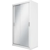 Szafy - Nowoczesna szafa przesuwna, lustro, Idea, 120x60x215 cm, biel, mat - miniaturka - grafika 1