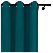 Zasłony - Voppi Zasłona okienna z grubego weluru 140 x 260 cm turkusowa zasłona z przelotkami kółkami - miniaturka - grafika 1