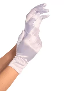 Biżuteria erotyczna - Leg Avenue Wrist Length Satin Gloves 2B White - grafika 1