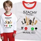 Piżamy dla dziewczynek - Piżama dziecięca Muszę Iść Szachy Dzwonią 98/104 - VoloDonum - miniaturka - grafika 1
