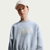 Bluzy sportowe damskie - Bluza dresowa zokrągłym dekoltem dla dużych dzieci (dziewcząt) Nike Club Fleece - Szary - miniaturka - grafika 1
