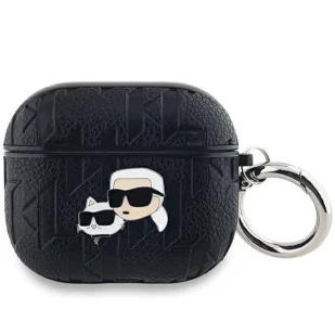 Etui Karl Lagerfeld Monogram Karl & Choupette Head na AirPods 3 - czarne - Akcesoria do słuchawek - miniaturka - grafika 1