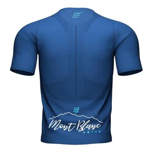 COMPRESSPORT Koszulka biegowa TRAIL HALF-ZIP FITTED SS TOP MONT BLANC 2022 blue - Koszulki sportowe męskie - miniaturka - grafika 2