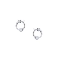 Biżuteria dla dzieci - Srebrne kolczyki 925 Kółeczko biała cyrkonia - miniaturka - grafika 1