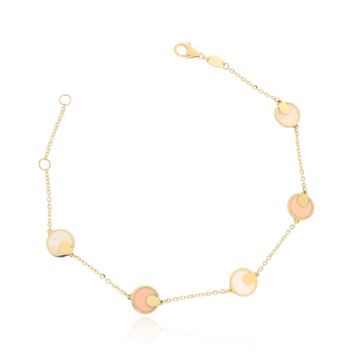 Złota bransoletka celebrytka z kółkami pr. 585