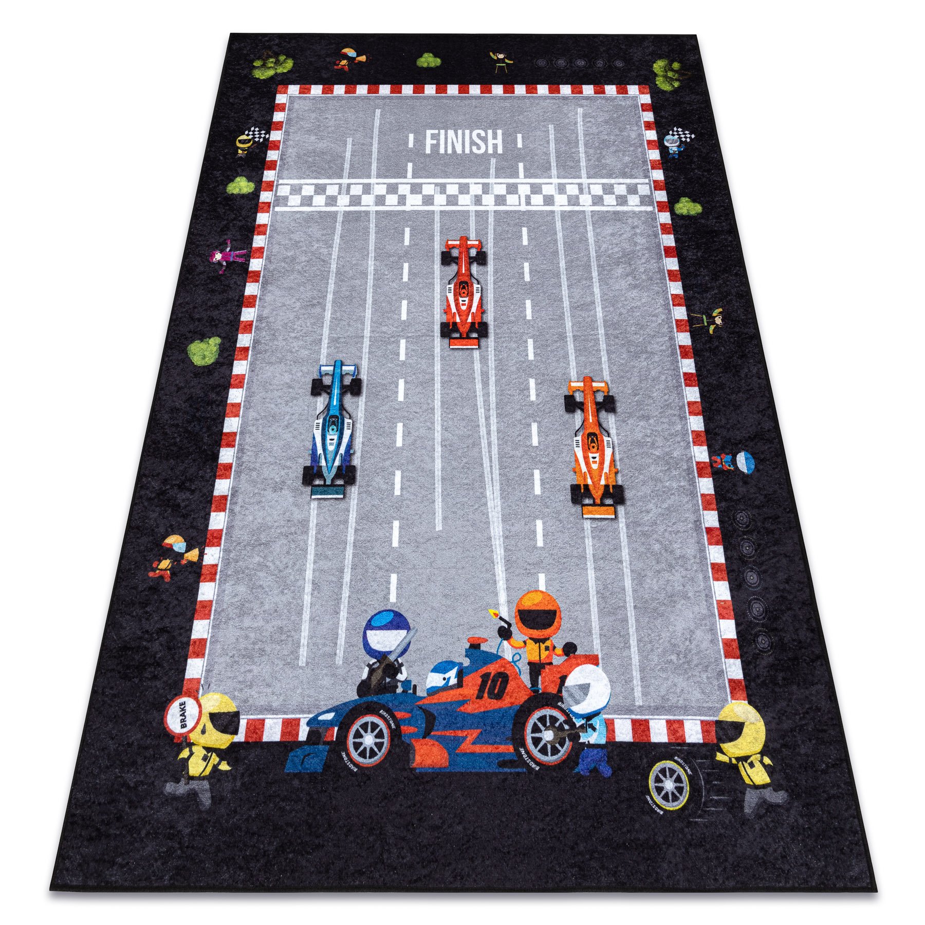 Dywan do prania JUNIOR 52108.801 Wyścigówka, formuła 1 dla dzieci, antypoślizgowy - szary 200x290 cm