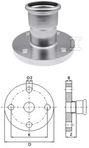 Kołnierz - KAN-therm Inox - 88,9mm - Akcesoria hydrauliczne - miniaturka - grafika 1