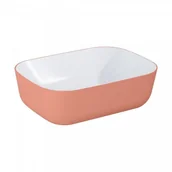 Umywalki - RE040460896100 / ELITA / RENI / UMYWALKA BICOLOR 46X33 BLAT, CERAM WHITE HG/TERRA PINK MATT / 146110 / - miniaturka - grafika 1