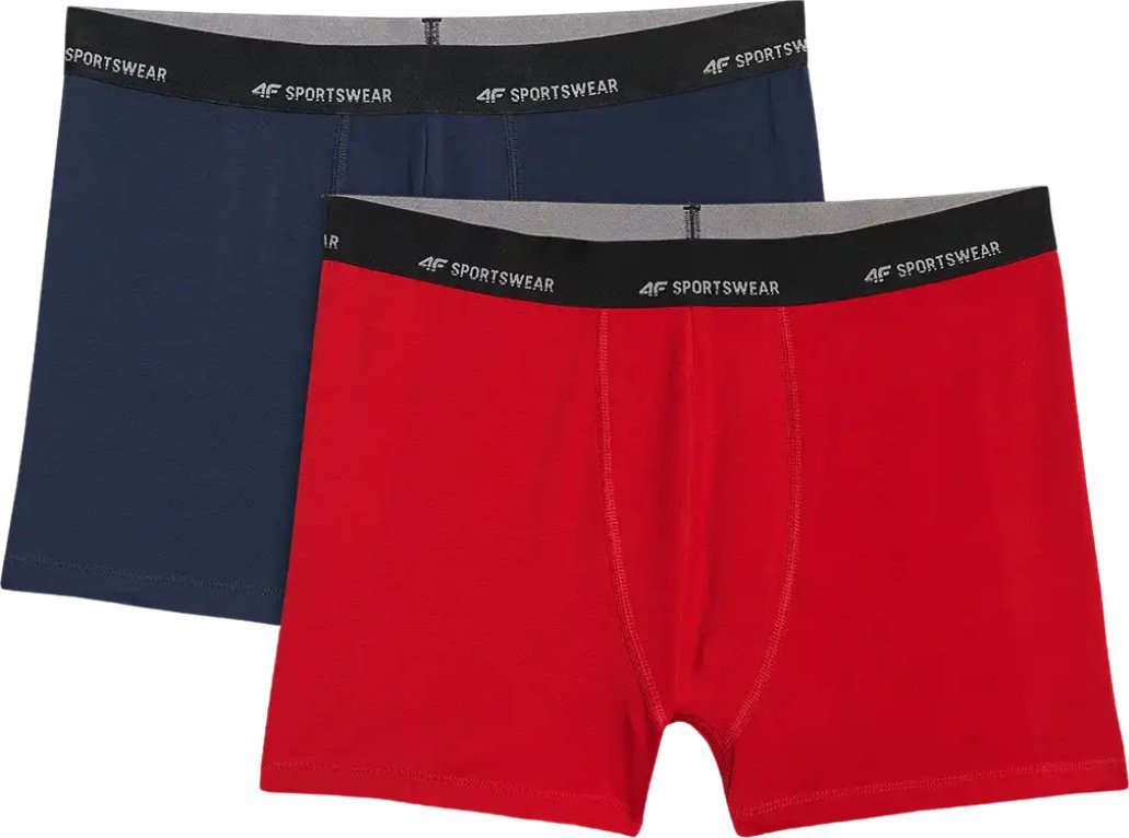 4f Bokserki męskie 4F M080 2-pak granatowe, czerwone 4FWMM00UBXSM080 90S 2XL