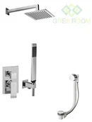 Baterie wannowe i prysznicowe - Paffoni Rubinetterie Zestaw wannowy podtynkowy z napełnieniem przez przelew L-350mm 30x30cm SLIM - miniaturka - grafika 1