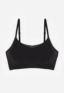 Biustonosze - Czarny Bezszwowy Biustonosz Bez Fiszbin z Usztywnianymi Miseczkami Leavessa - miniaturka - grafika 1