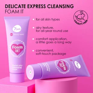 7DAYS Beauty My Beauty Week Foam It! Facial Airy Cleansing Foam 80 ml - Pianki do mycia twarzy - miniaturka - grafika 4
