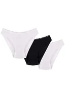 Majtki damskie - Wol-Bar soft cute 3-pak biały-biały-czarny s majtki figi - miniaturka - grafika 1