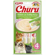 Przysmaki dla kotów - Inaba Inaba Ciao Churu Przysmak dla Kota w Kremie : Smak - Kurczak z przegrzebkiem 4x14g - miniaturka - grafika 1