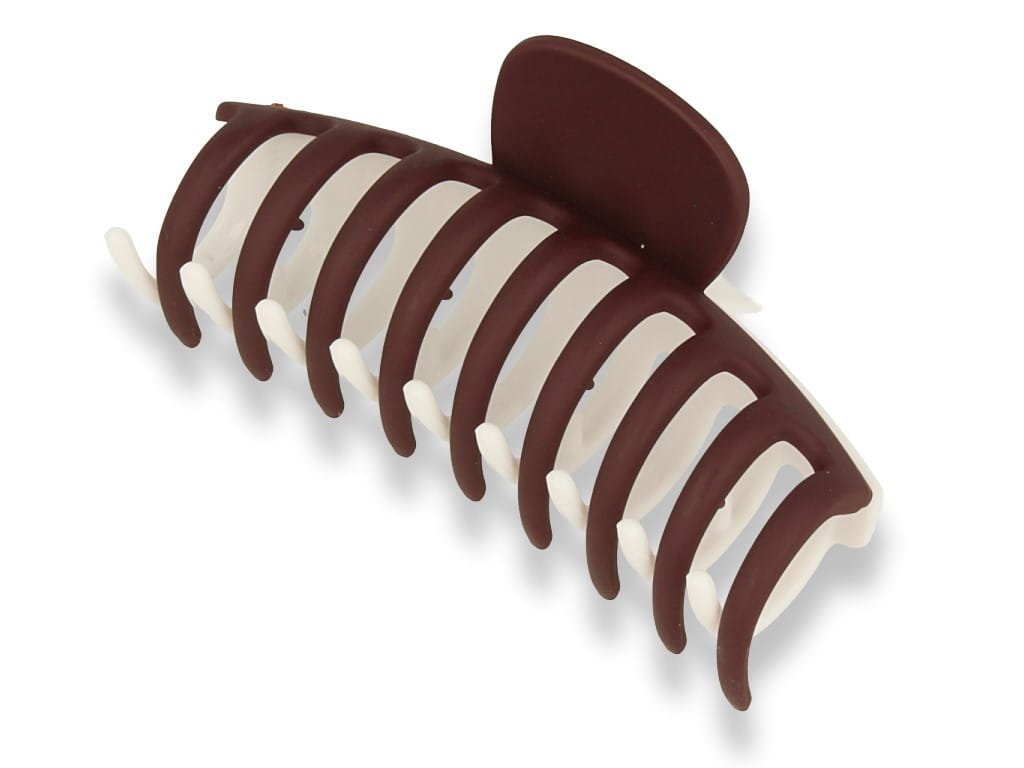 Orientana, Klamra spinka do włosów dwukolorowa brązowo-biała