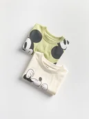 Bluzki dla niemowląt - Reserved - T-shirt Mickey Mouse 2 pack - złamana biel - miniaturka - grafika 1