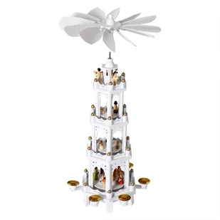 Piramida świąteczna XL Biała Drewniana Wysokogatunkowa - Ozdoby bożonarodzeniowe Piramida świąteczna XL Biała Drewniana Wysokogatunkowa - Ozdoby bożonarodzeniowe - miniaturka - grafika 1