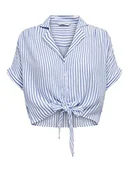 Koszulki i topy damskie - ONLY Damska koszulka Onlpaula Life S/S Tie Shirt WVN Noos - miniaturka - grafika 1
