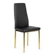 Krzesła - Czarne pikowane krzesło glamour ze skóry ekologicznej - Etro - miniaturka - grafika 1