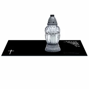 SZKLANA PODSTAWKA POD ZNICZE z dedykacją 60x20cm 510c - Lampiony i znicze - miniaturka - grafika 1