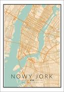 Plakaty - Plakat, Nowy Jork mapa kolorowa, 50x70 cm - miniaturka - grafika 1