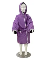 Płaszcze damskie - Płaszcz kąpielowy z rękawami, z mikrofibry, fioletowy - miniaturka - grafika 1