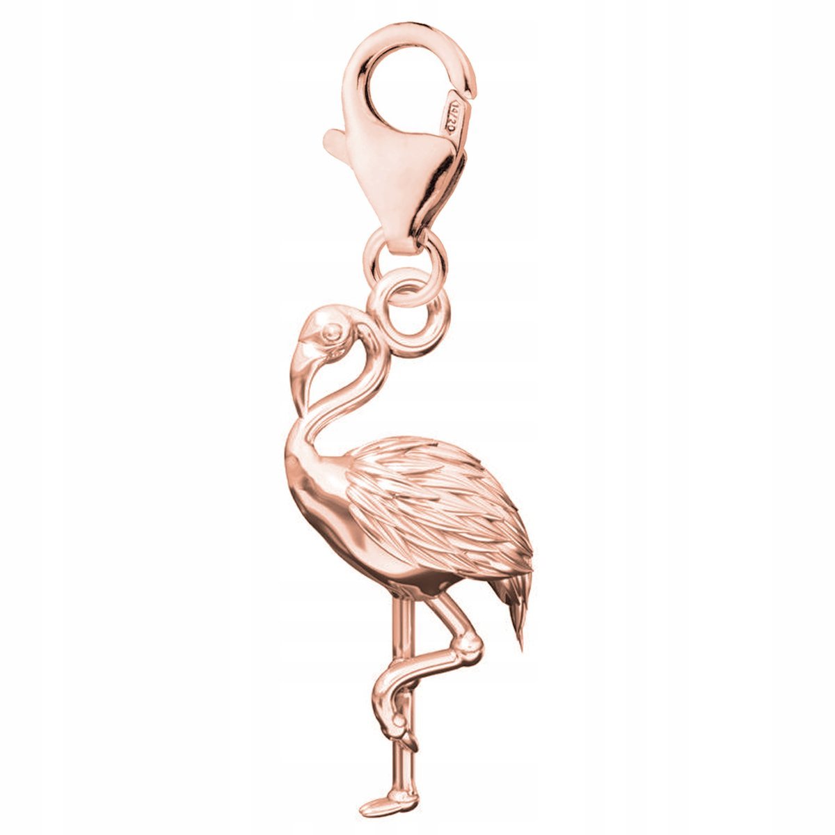 Zawieszka Pozłacana Flaming Zwierzę z Flamingiem Ptak Łabędź SREBRO 925