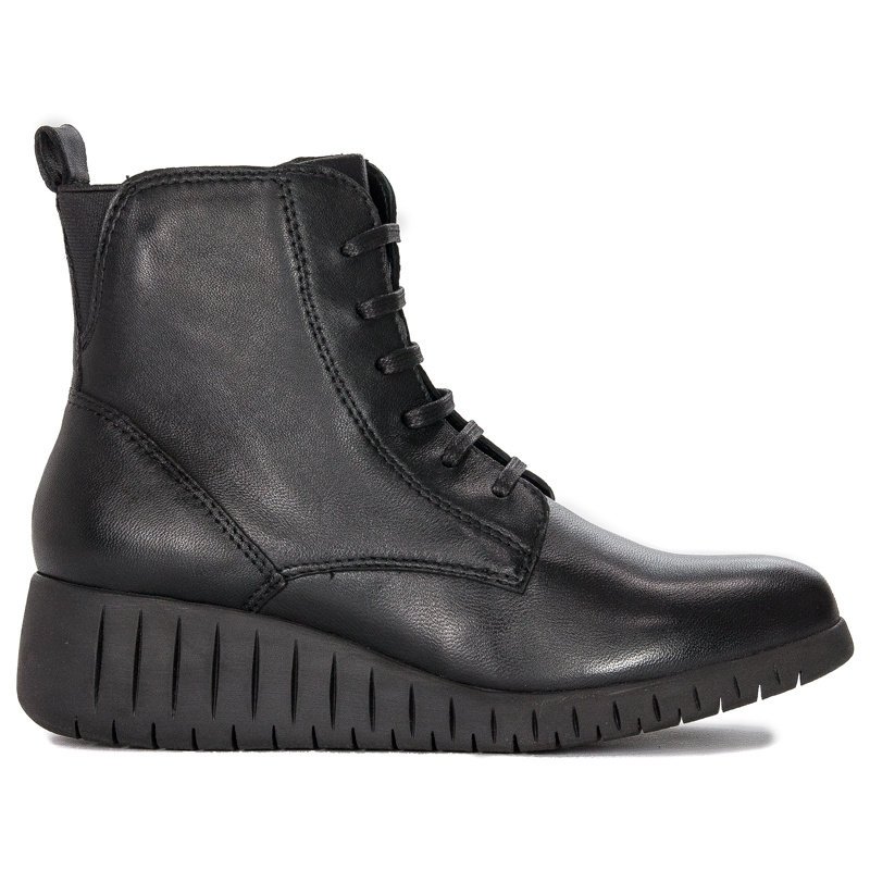 Marco Tozzi Botki damskie ocieplane Black Comb czarne-40