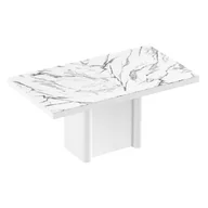 Stoły - Stół rozkładany FORUM Marble White HG + Biały HG - miniaturka - grafika 1