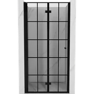 Ścianki i drzwi prysznicowe - Mexen Mist-F drzwi prysznicowe składane lewe 110 cm, czarna kratka, czarne - 8A6-110-000-70-77-L - miniaturka - grafika 1