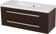 Szafki łazienkowe - Szafka łazienkowa wenge mat 100cm FOKUS z umywalką - miniaturka - grafika 1