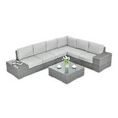 Meble ogrodowe - Narożnik technorattan AVOCADO Dark Grey - miniaturka - grafika 1