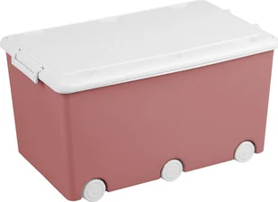 Tega Baby Duży pojemnik, skrzynia na zabawki na kółkach - różowa - Pojemniki na zabawki - miniaturka - grafika 1